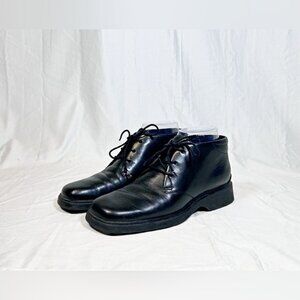 Vintage 90s Easy Spirit Black Leather Lace Up Booties Ankle Boots~8.5~